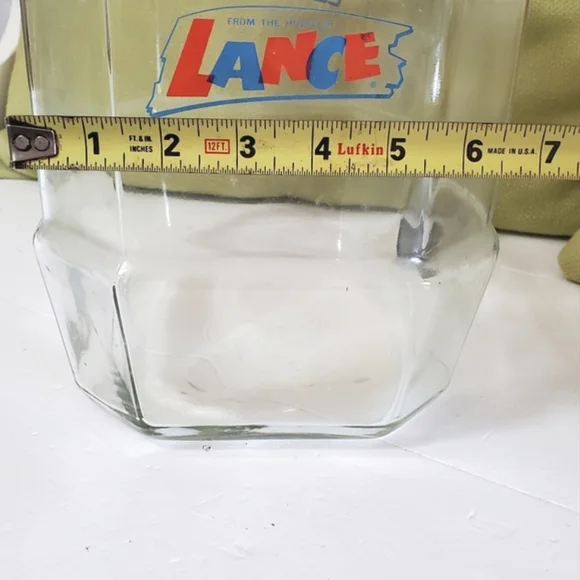 Lance 12" Vintage Store Countertop Display  Glass Large Cracker Jar - Picture 5 of 12